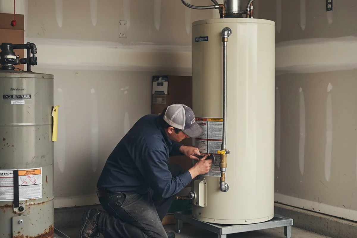 Water heater and shutoff valve replacement in Ama